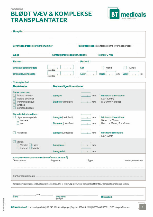 Request Form Danish