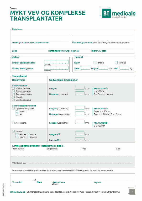 Request Form Norwegian